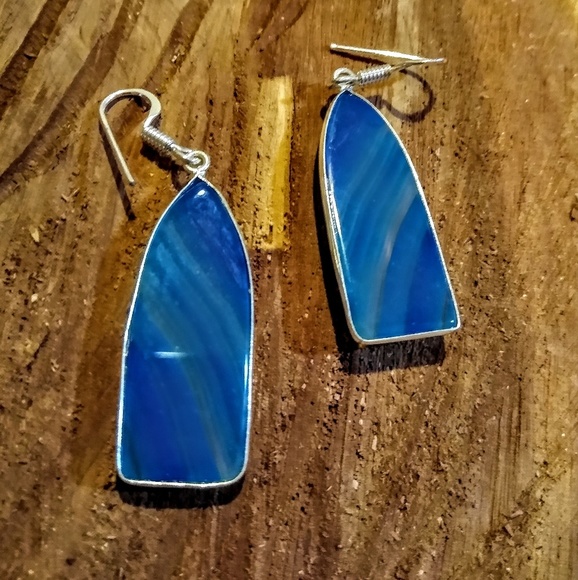 💙Aqua Apatite Gemstone Earrings - Picture 3 of 3